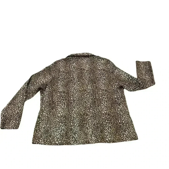 Exclusively Misook Jacket Animal Print Faux Leather Zip Clear Sequin Women Large - Picture 9 of 9